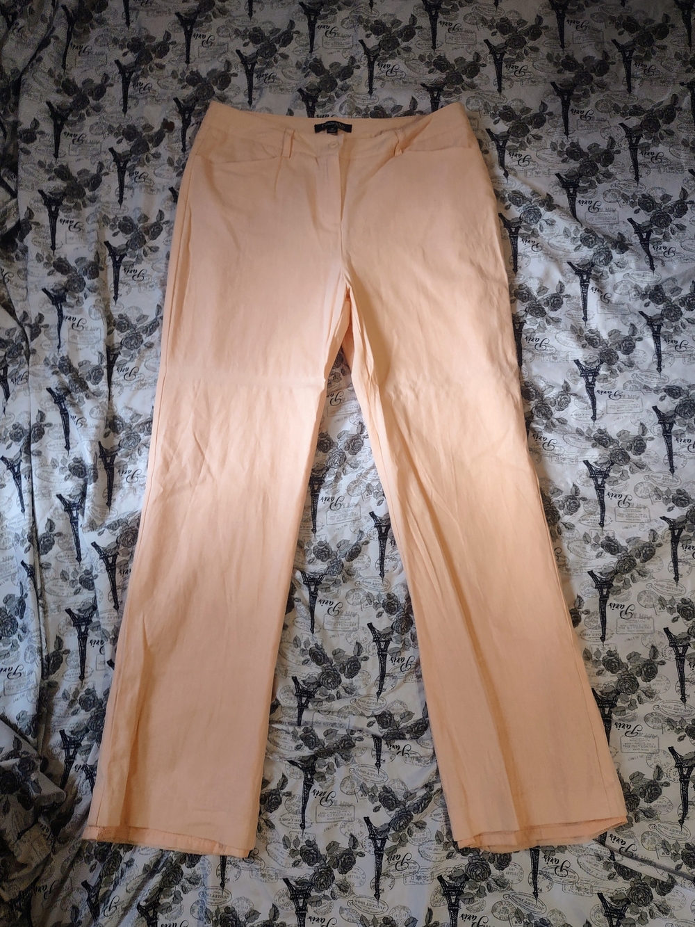 Chadwicks Peach Wide-Leg Linen Pants